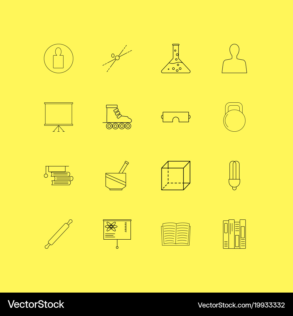 Science linear icon set simple outline icons Vector Image
