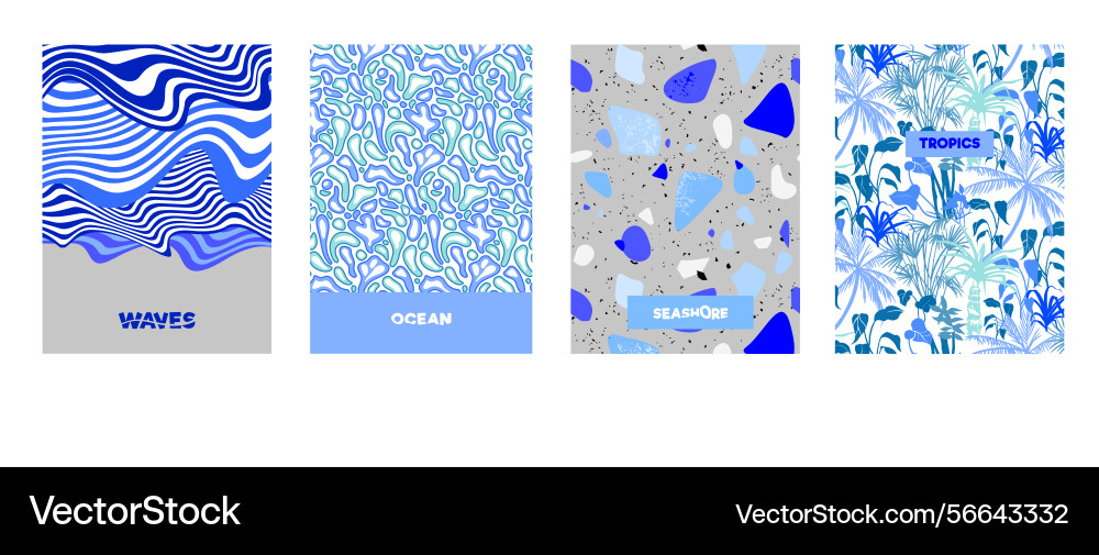 Set of seamless abstract patterns with texture Vector Image