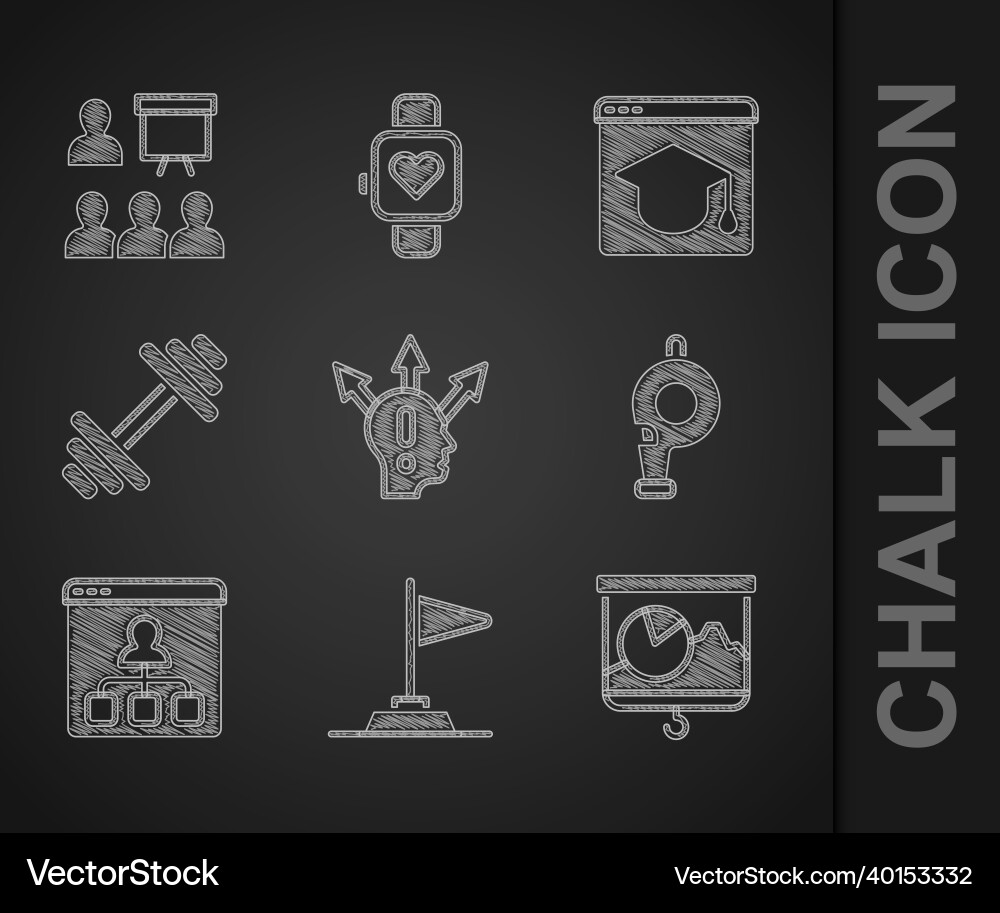 Set project team base flag chalkboard with chart Vector Image