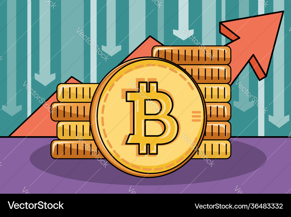 Sharp correction in bitcoin Sharp correction in bitcoin vector image