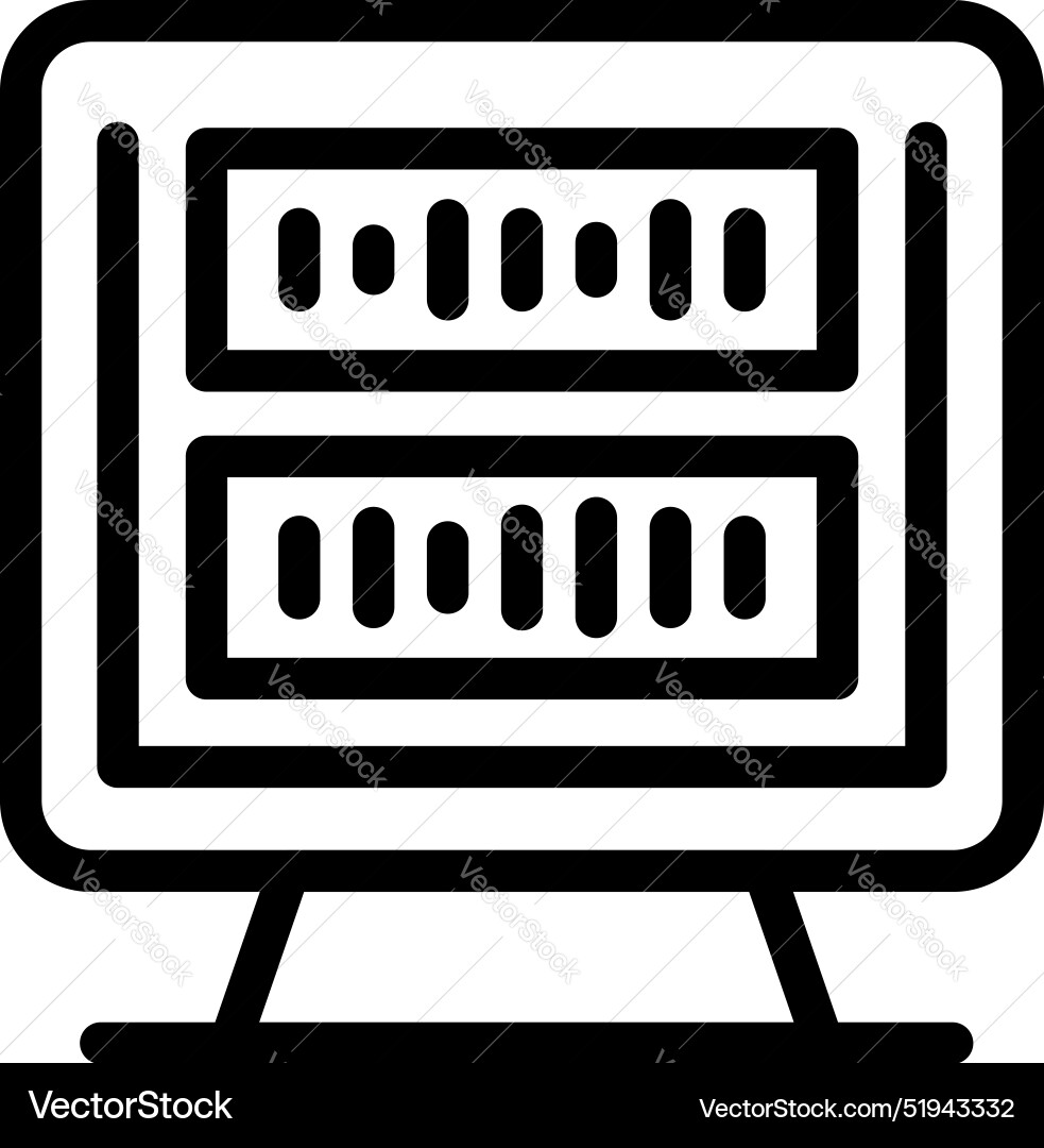 Simple icon of a server room showing network Simple icon of a server room showing network vector image