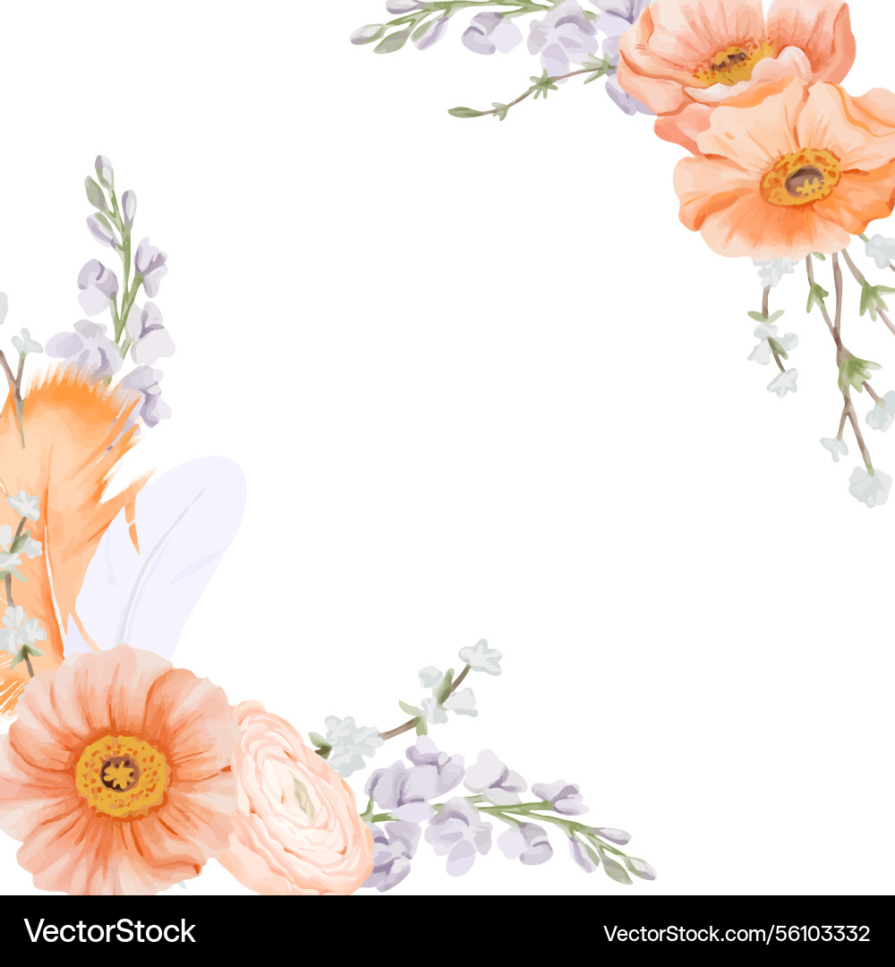 Spring easter square frame border corner Spring easter square frame border corner vector image
