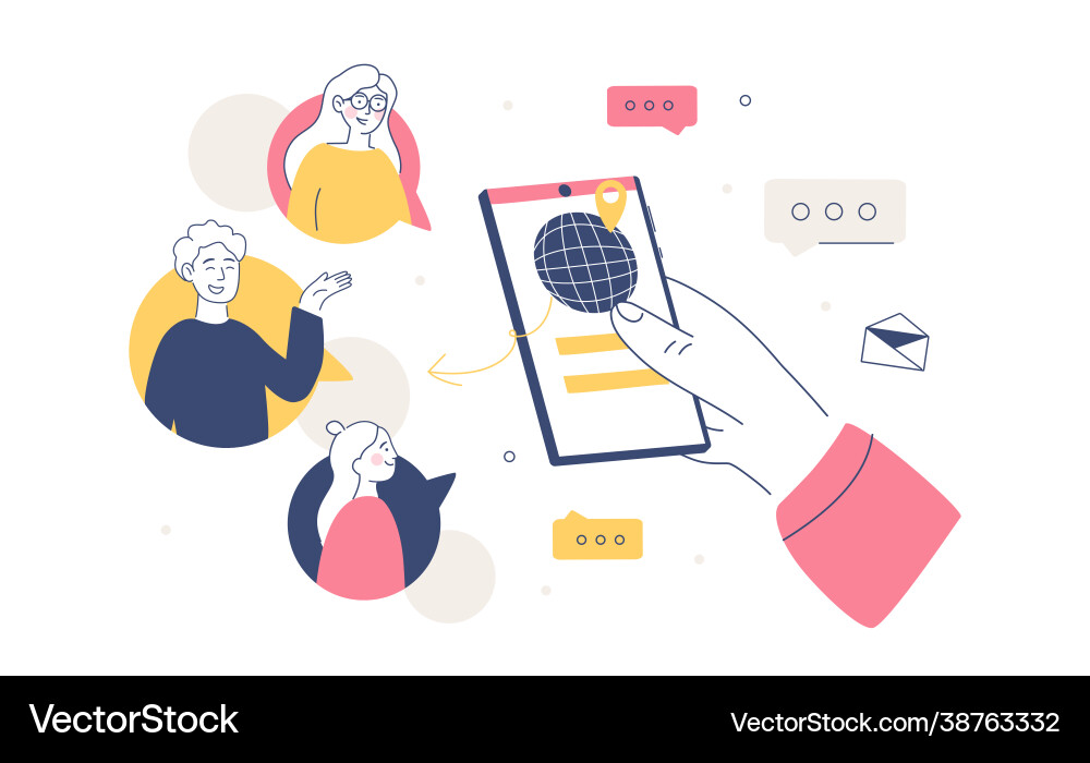 Video conference concept remote negotiations Video conference concept remote negotiations vector image