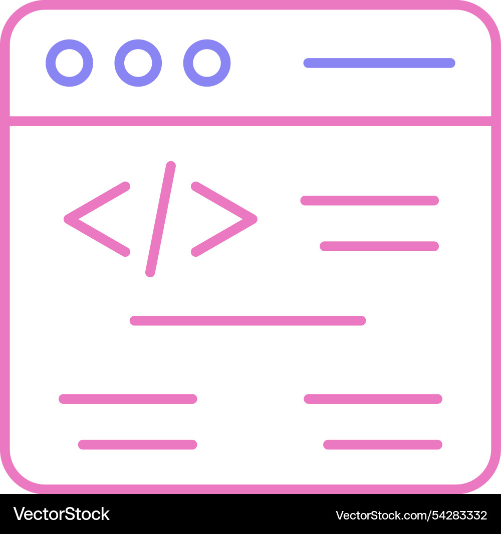 Web coding line two colour icon vector image