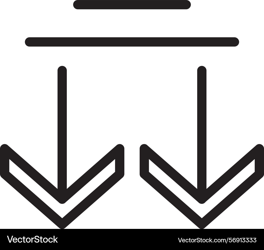 Arrow line down linear style icon design vector image