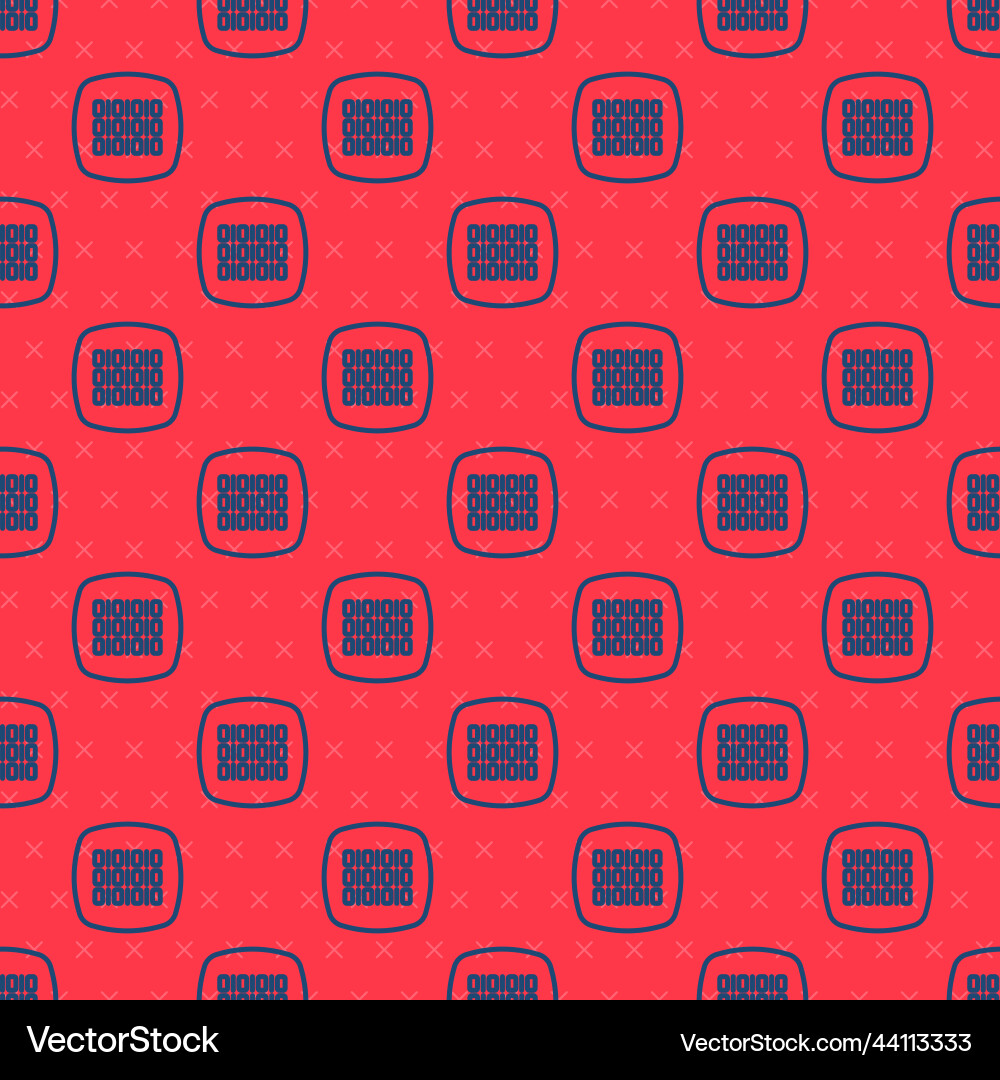 Blue line binary code icon isolated seamless Blue line binary code icon isolated seamless vector image