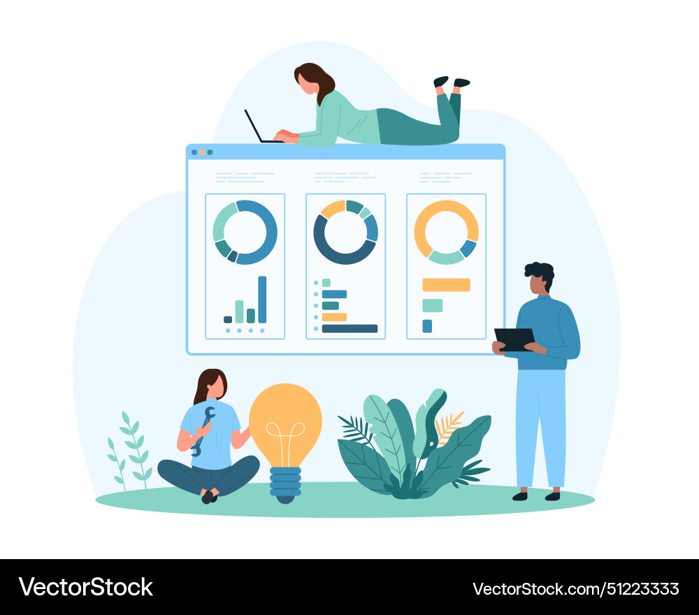 Data analytics and visualization for creative Data analytics and visualization for creative vector image