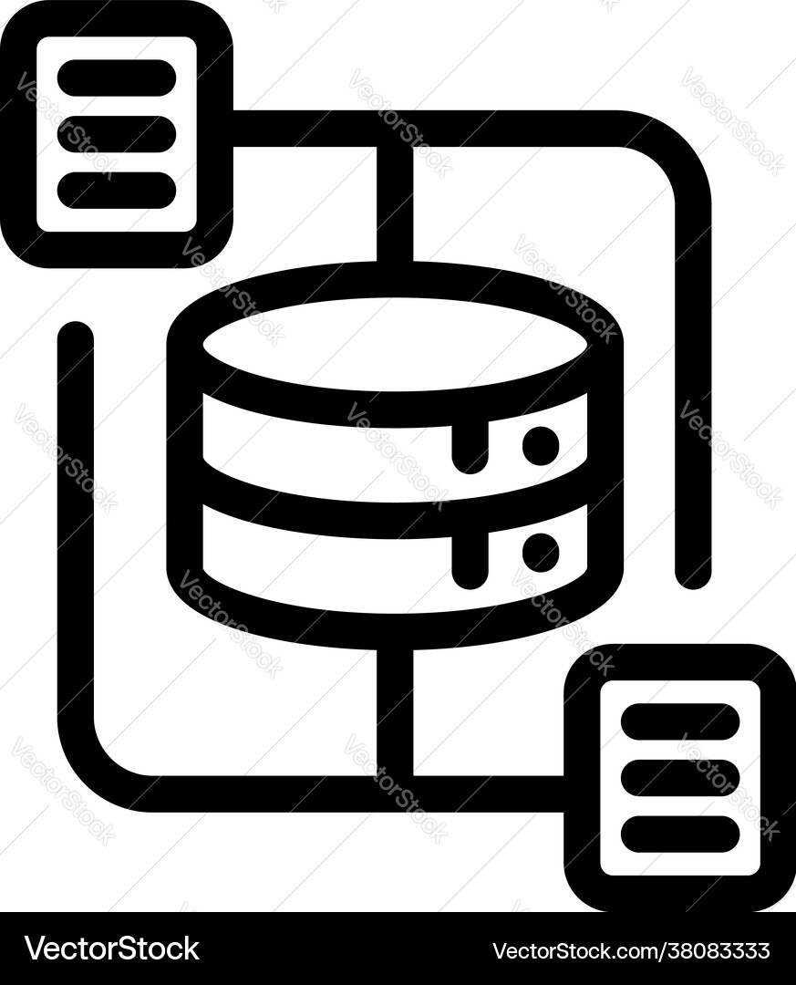File server data icon outline style File server data icon outline style vector image