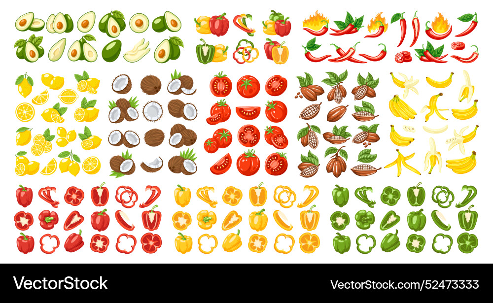 Gemüse und Obst-Icons Set Gemüse und Obst-Icons Set vektorbild