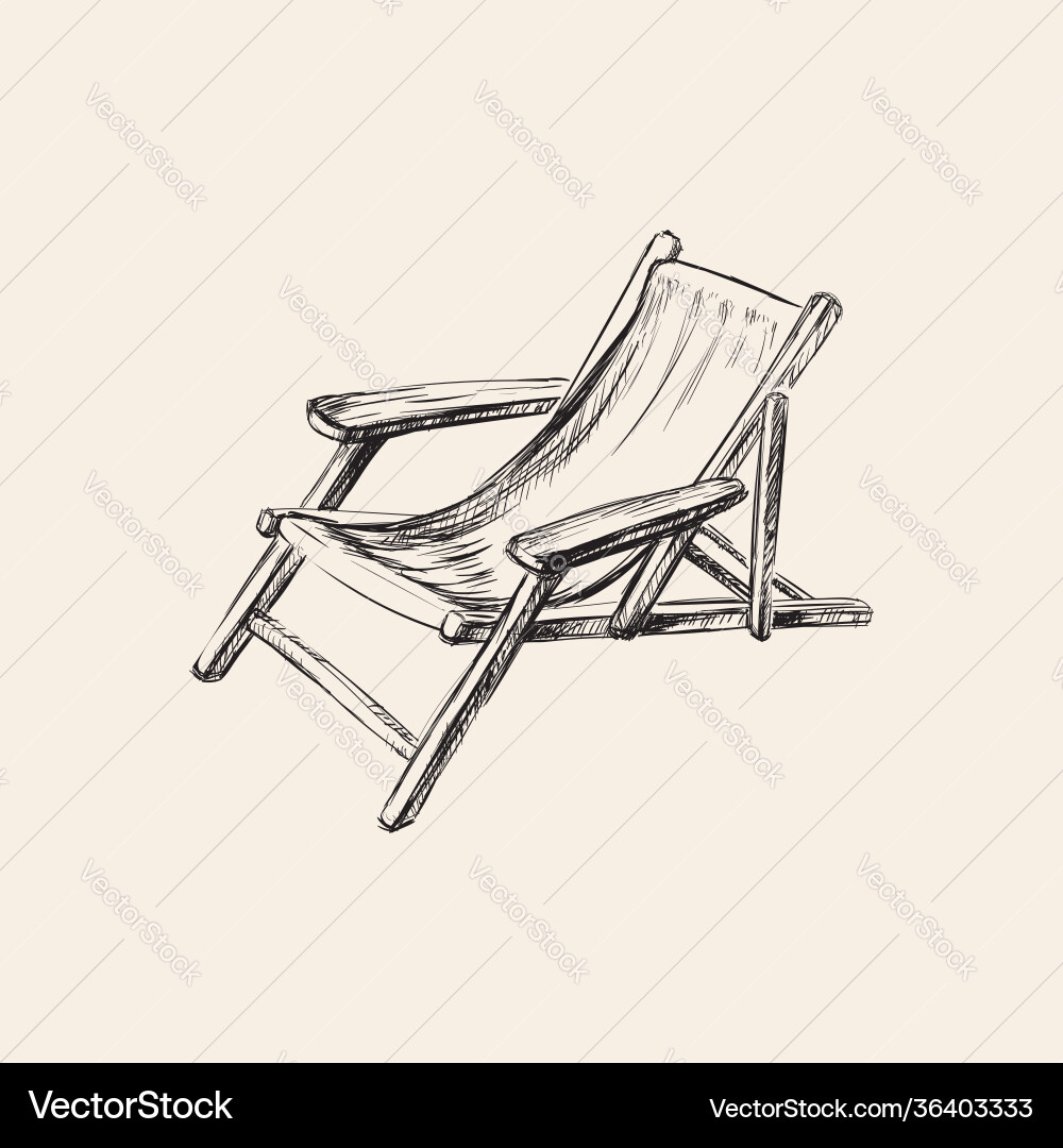 Holzkollapsible Chaise Lounge für Resthand Holzkollapsible Chaise Lounge für Resthand vektorbild