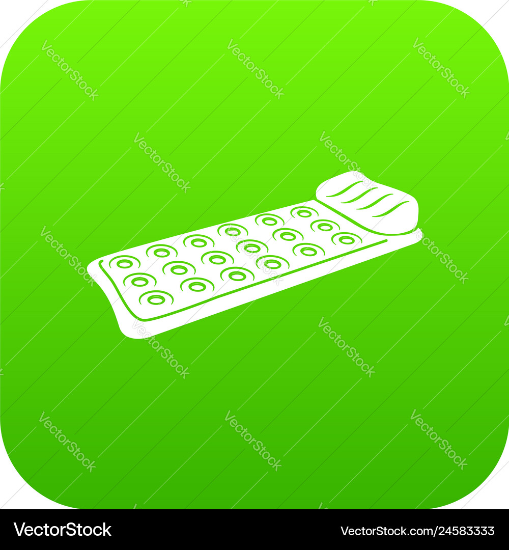 Inflatable mattress for swimming icon green Inflatable mattress for swimming icon green vector image