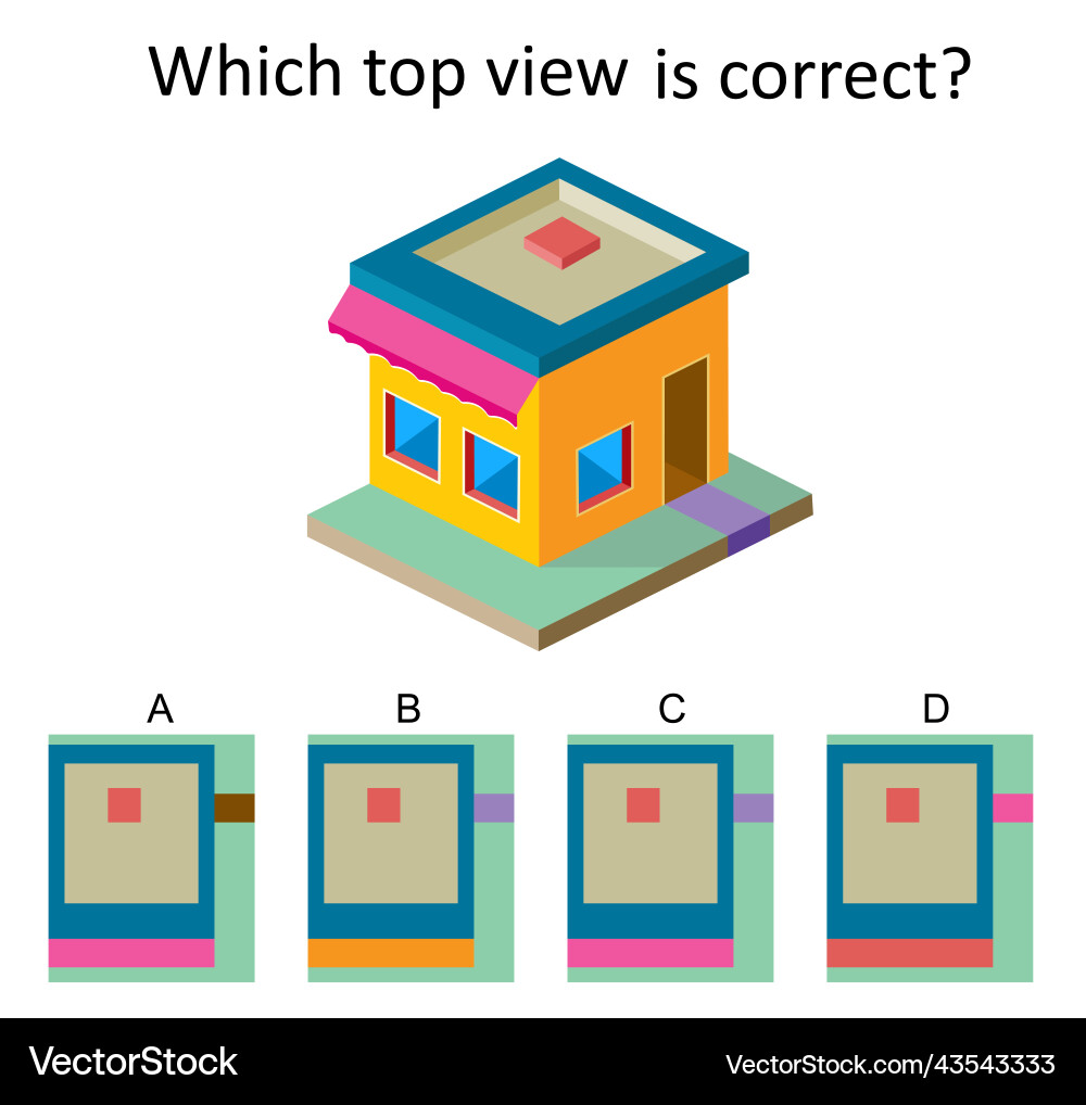 Logic Puzzle - Top View Challenge vector image