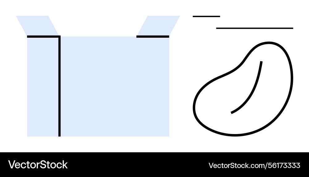 Open box with abstract organic shape and dynamic Vector Image