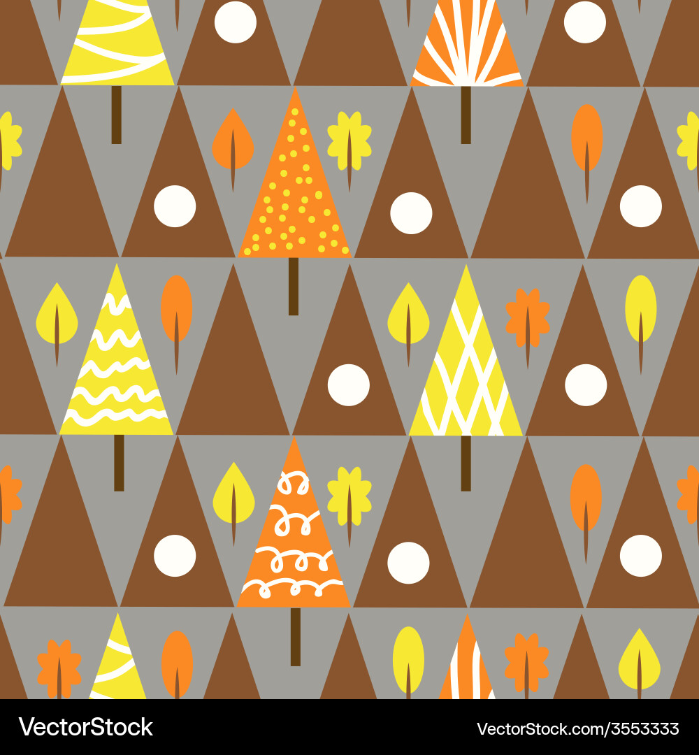Seamless triangle tree autumn pattern forest Vector Image