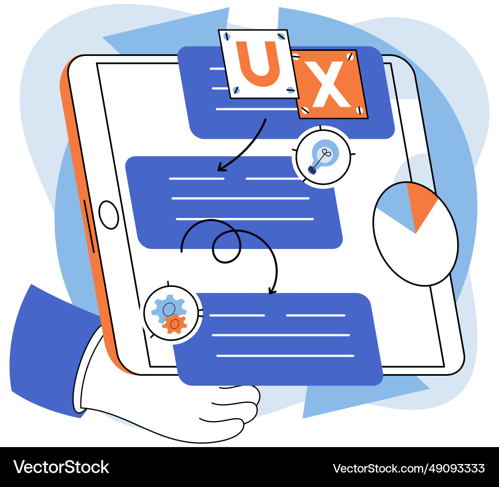 Ux design metaphor roadmap for smooth user Ux design metaphor roadmap for smooth user Vector Image