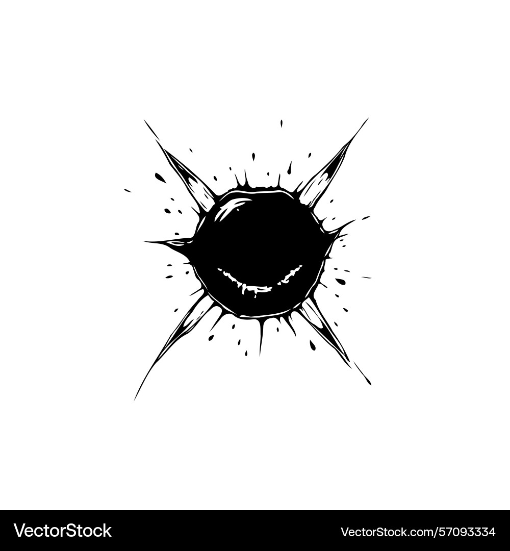 Abstract black hole explosion with sharp spikes Vector Image
