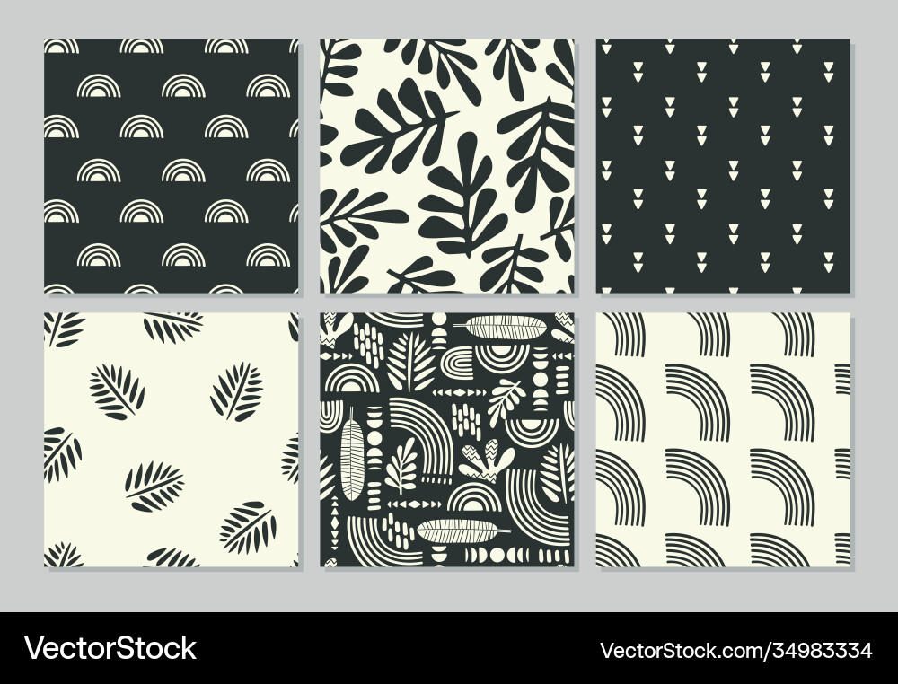 Abstract Leaf Patterns Vector Image