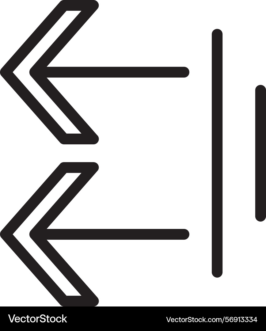 Arrow line left linear style icon design Vector Image