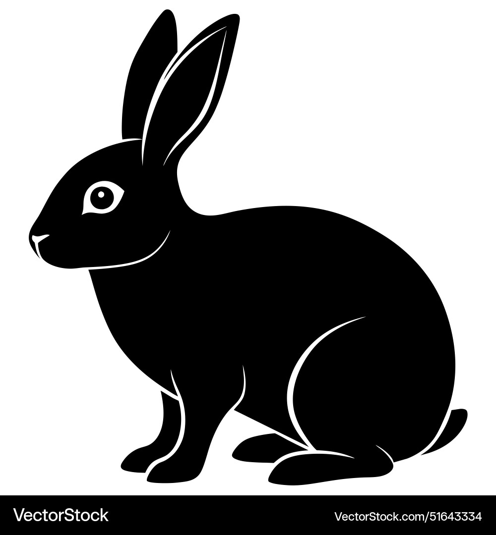 Art of a black and grey rabbit Royalty Free Vector Image