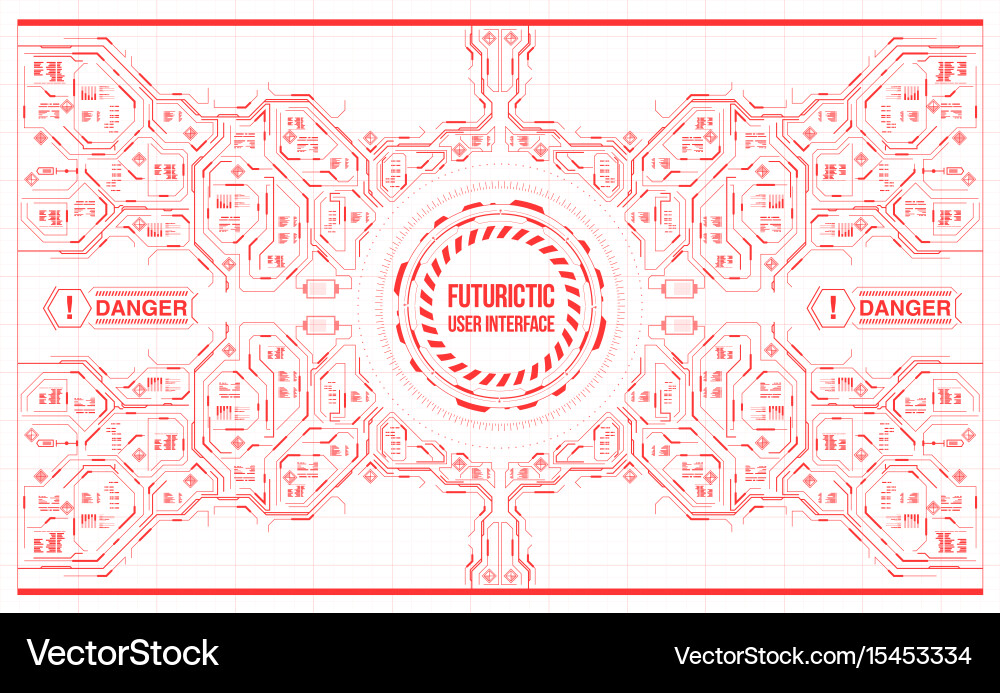Background with futuristic user interface Vector Image