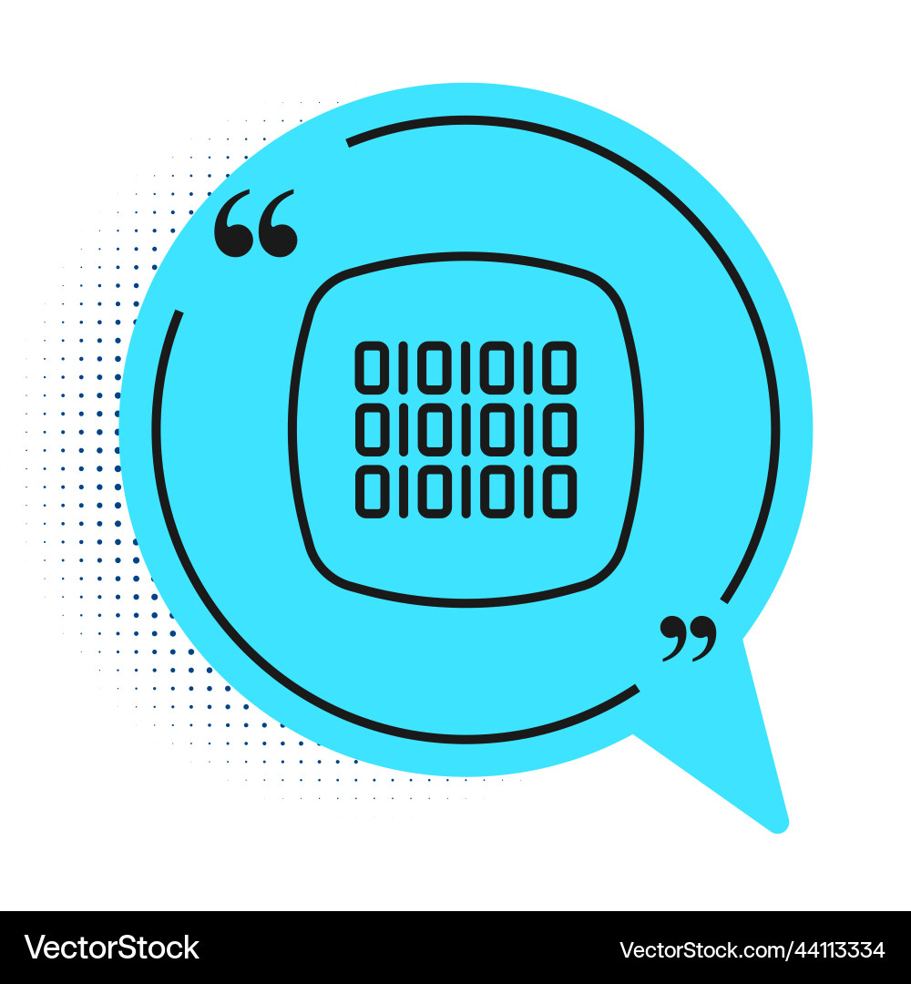 Black line binary code icon isolated on white Black line binary code icon isolated on white vector image