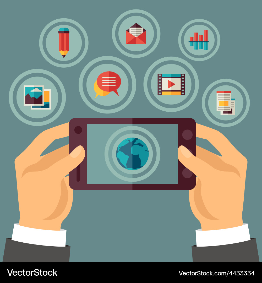 Blog concept in flat design style Vector Image