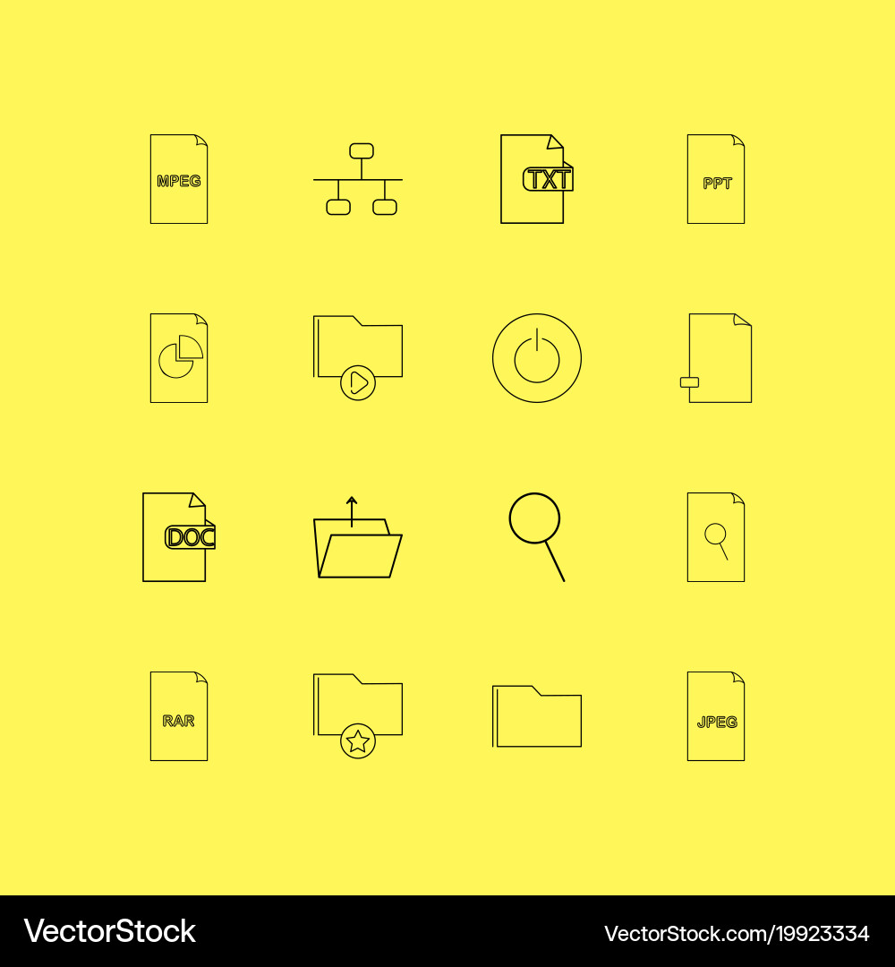 Dateien und Ordner lineare Icon setzen einfache Umriss vektorbild