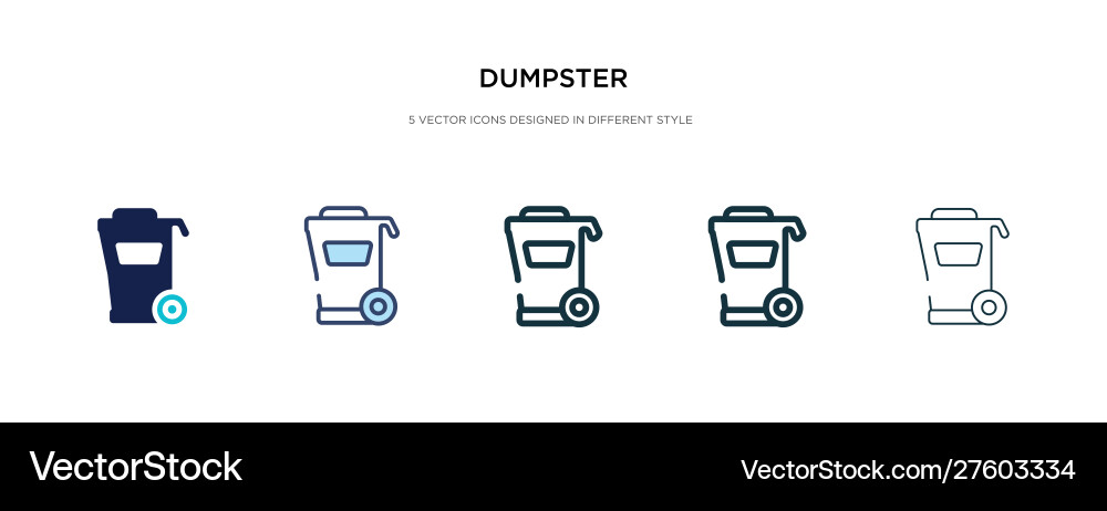 Dumpster icon in different style two colored Dumpster icon in different style two colored vector image