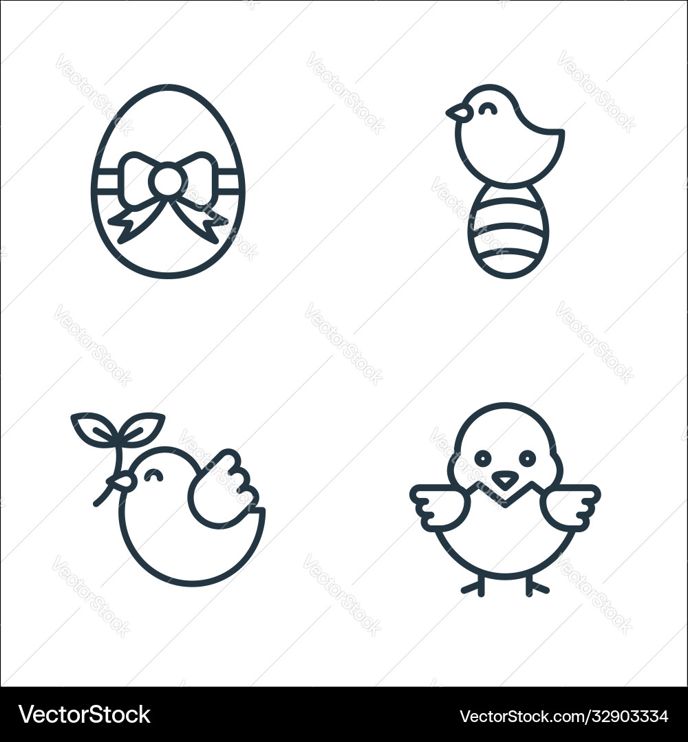 Easter line icons linear set quality Easter line icons linear set quality vector image