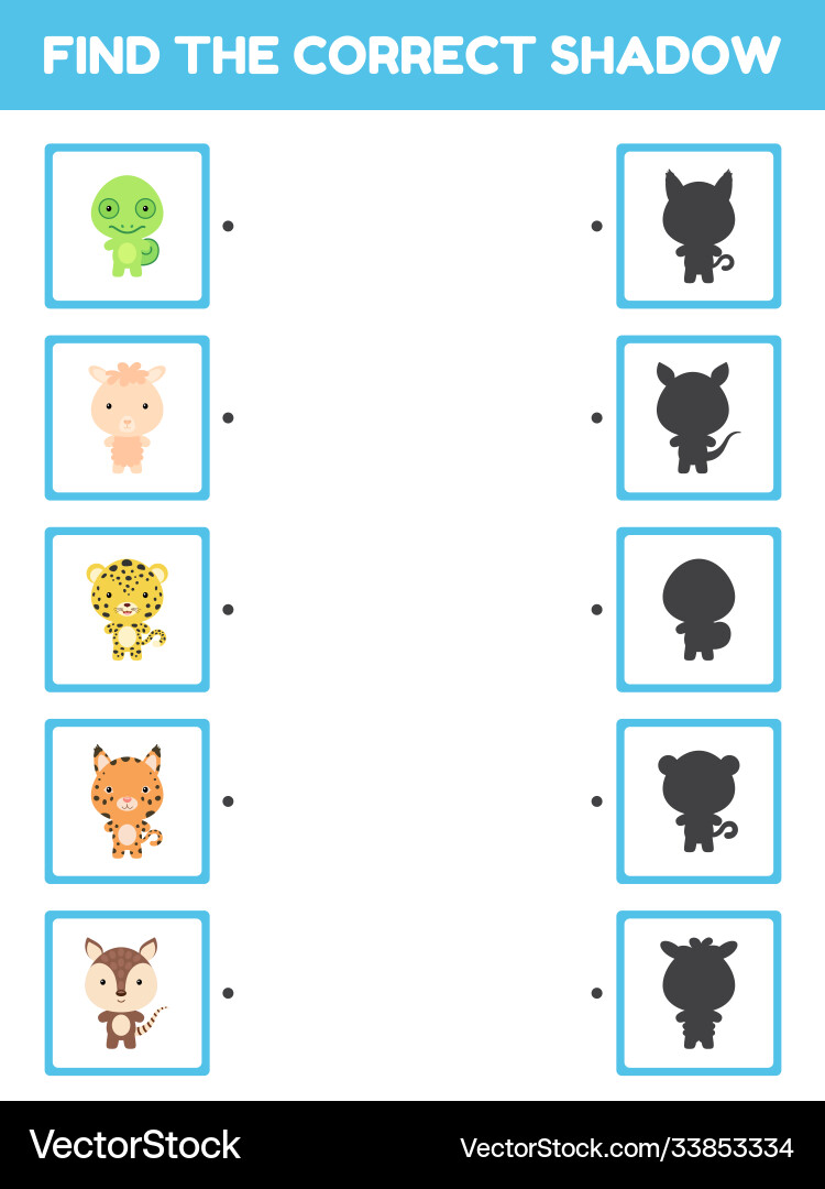 Game template find correct shadow matching Game template find correct shadow matching vector image