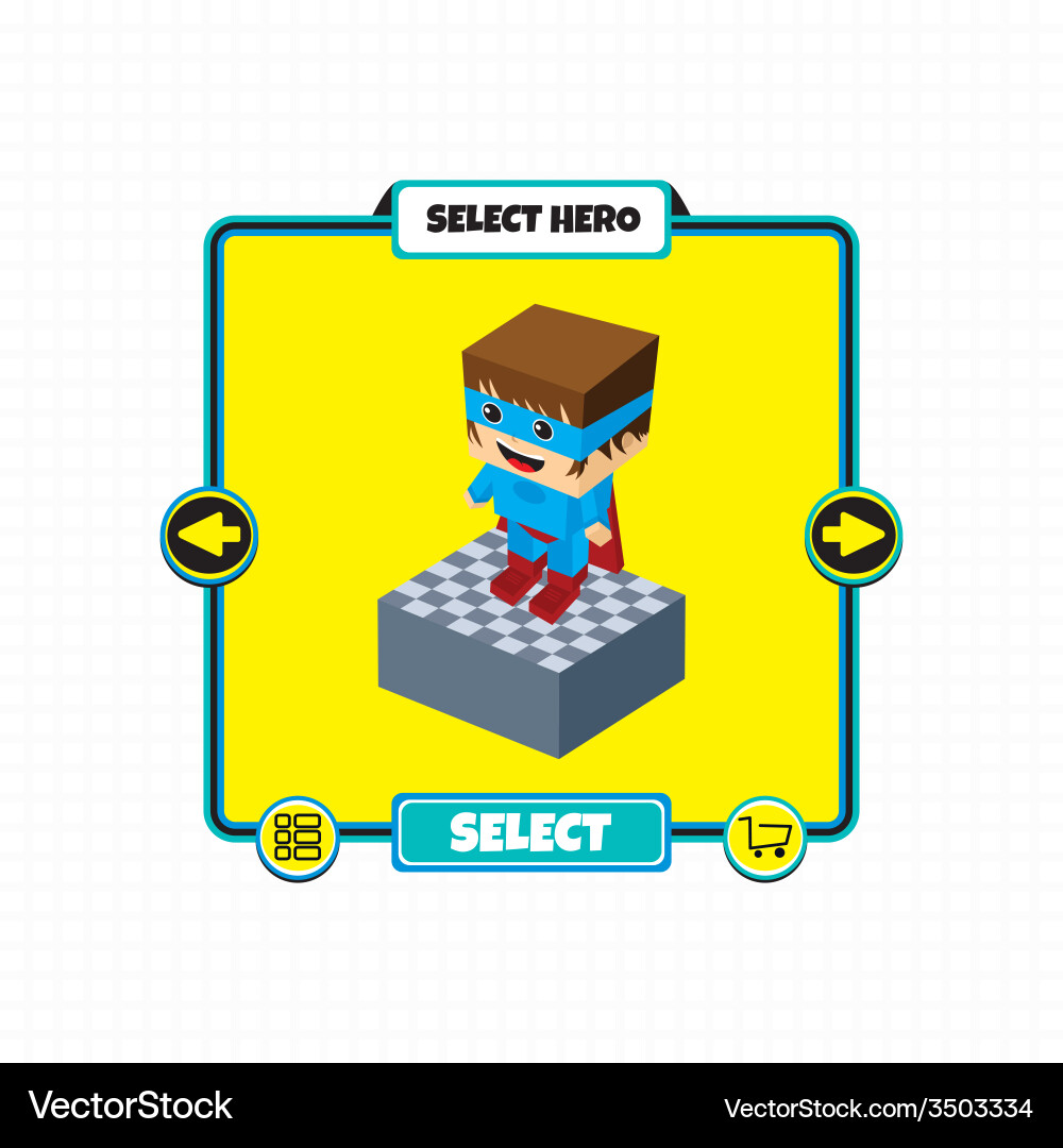 Hero character option game assets element Vector Image
