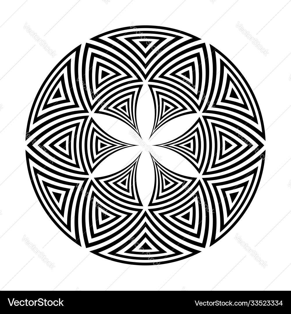 Intricate Geometric Circle Pattern Vector Image