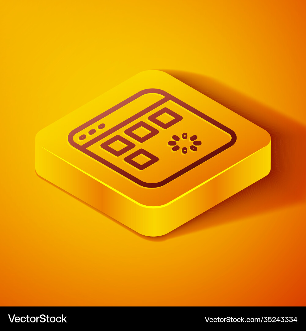 Isometric line loading a data window Isometric line loading a data window Vector Image