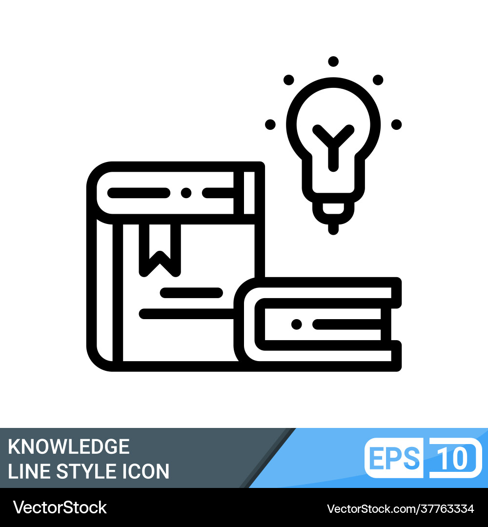 Knowledge in line style icon online learning Knowledge in line style icon online learning vector image