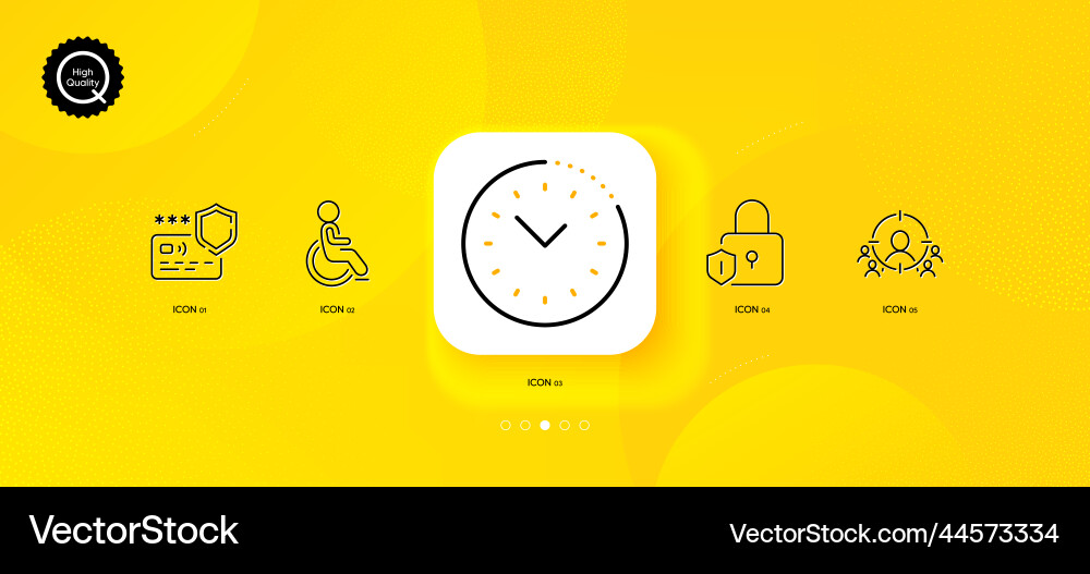 Lock time management and disability minimal line Lock time management and disability minimal line vector image