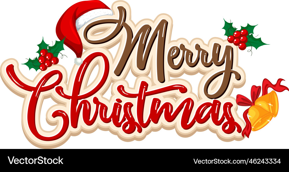 Merry Christmas Cartoon Text Vector Image