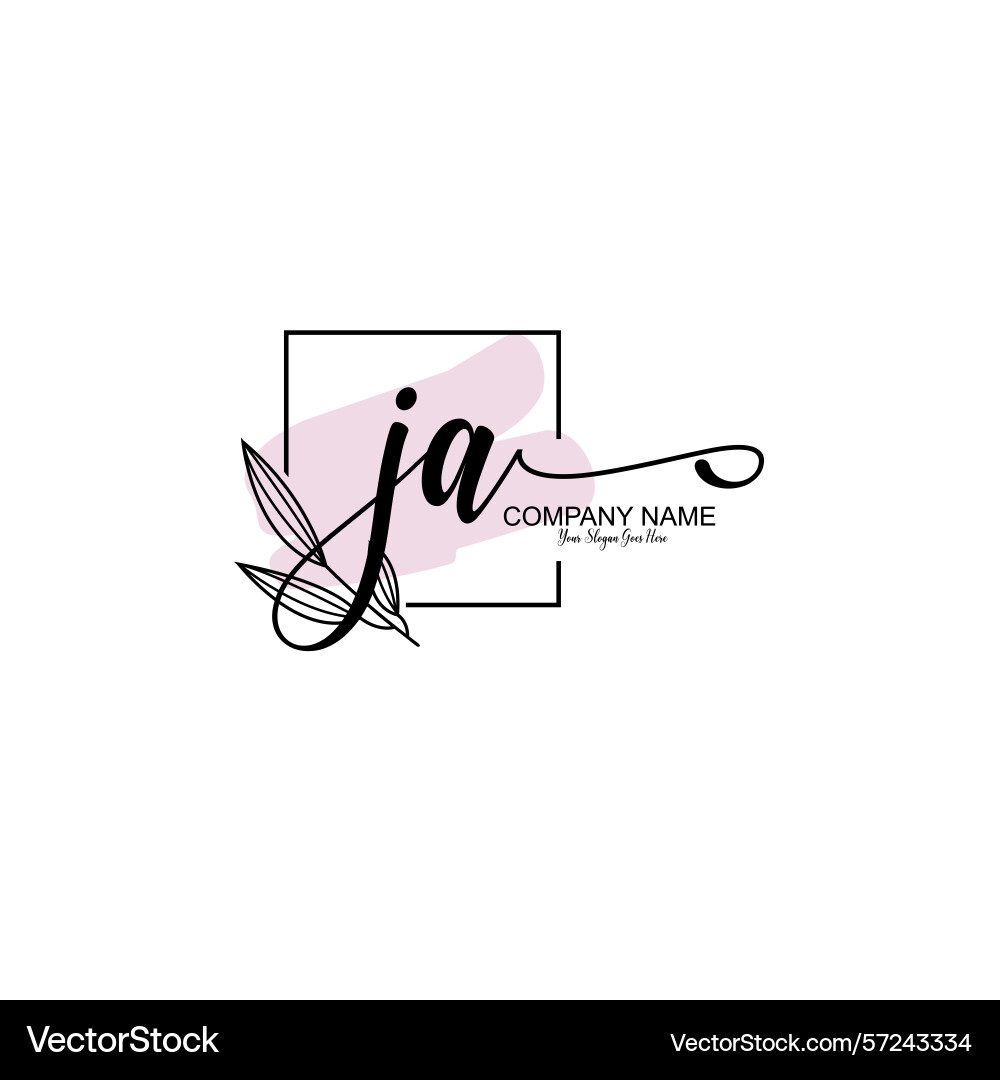 Modern botanical ja initial logo collection Modern botanical ja initial logo collection Vector Image