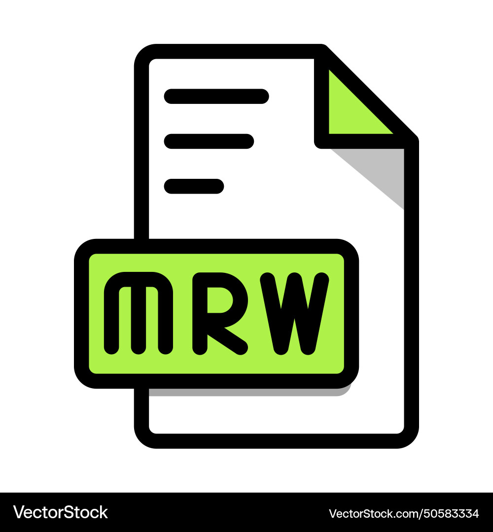 Mrw file format icon type outline style Mrw file format icon type outline style vector image