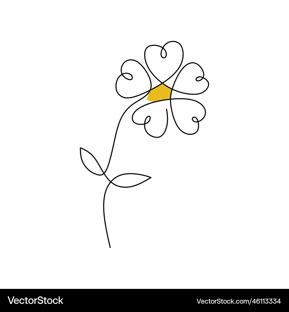One continuous single line of daffodil spring One continuous single line of daffodil spring vector image