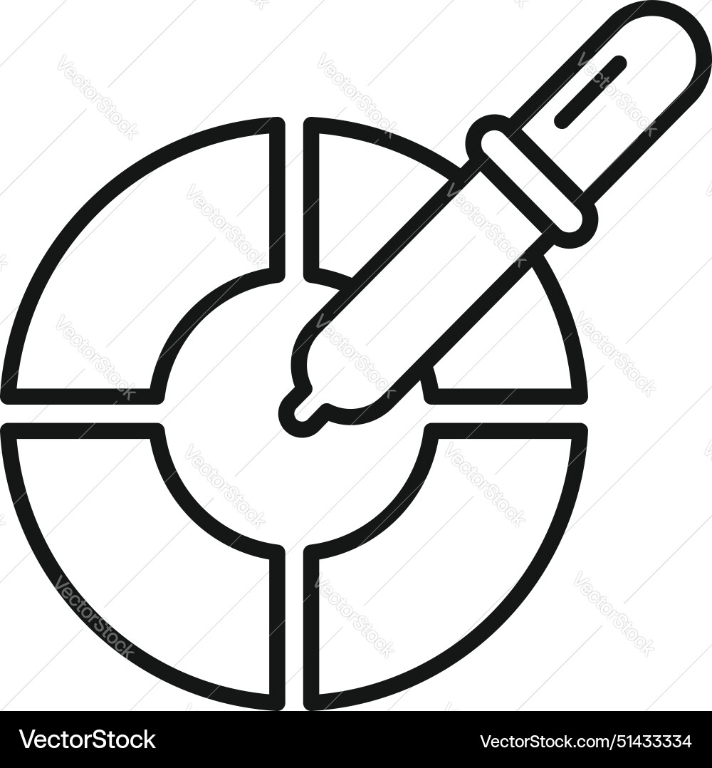 Pipette adding liquid to circular lab plate icon vector image