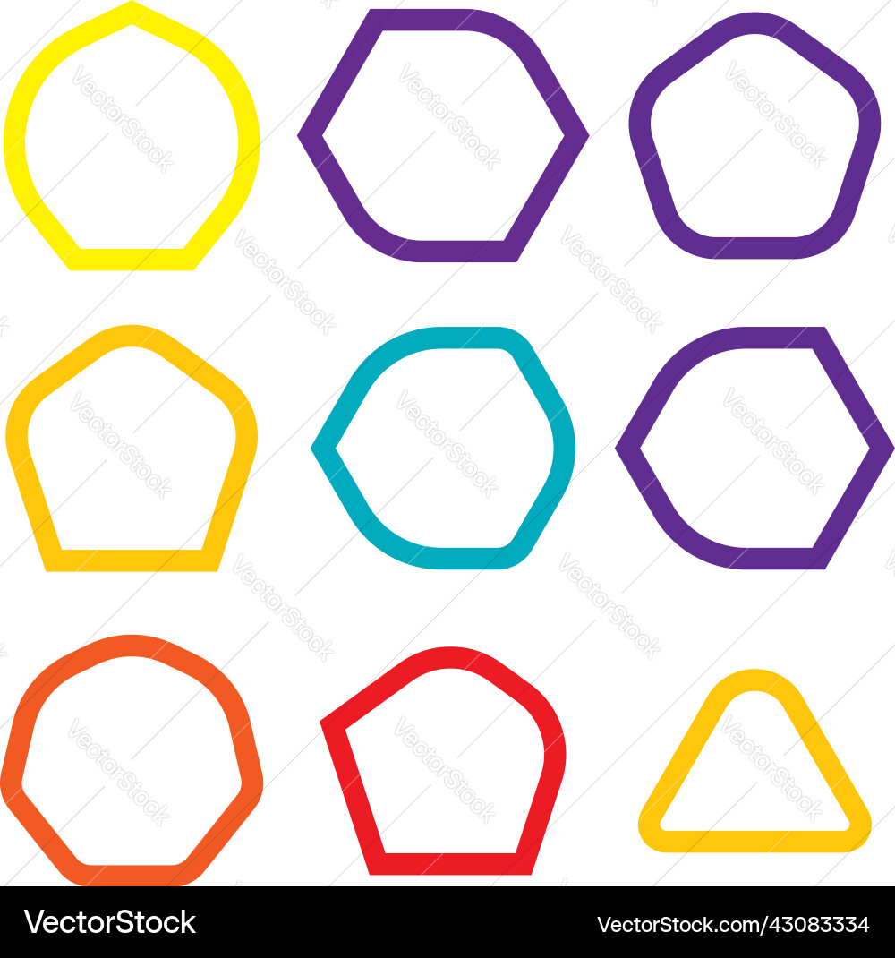 Polygon shape element with rounded corners Polygon shape element with rounded corners Vector Image
