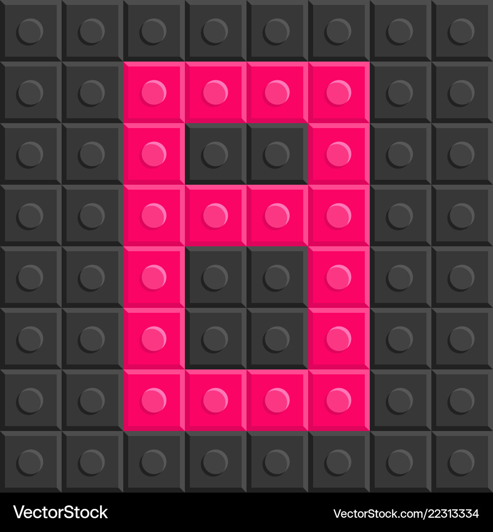 Puzzle building blocks number eight flat design vector image