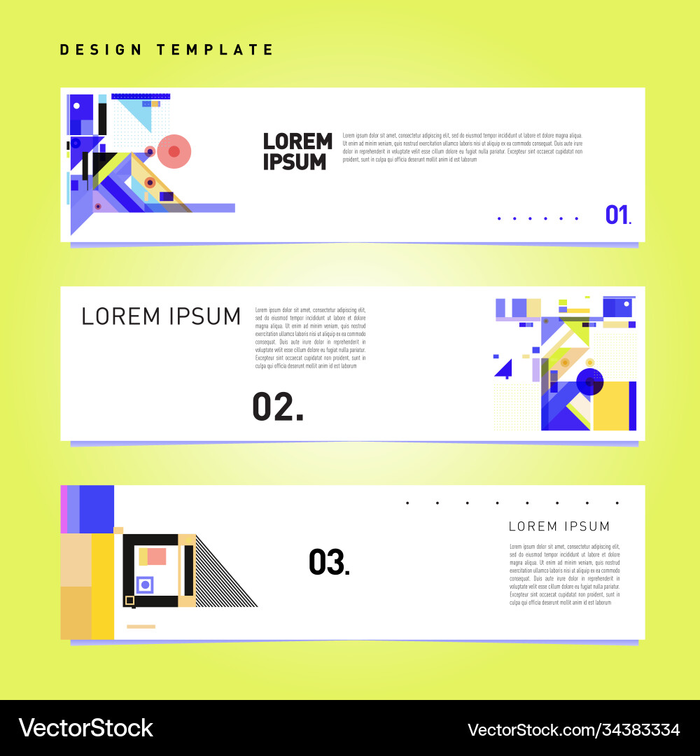 Set abstract banner web design template retro Vector Image