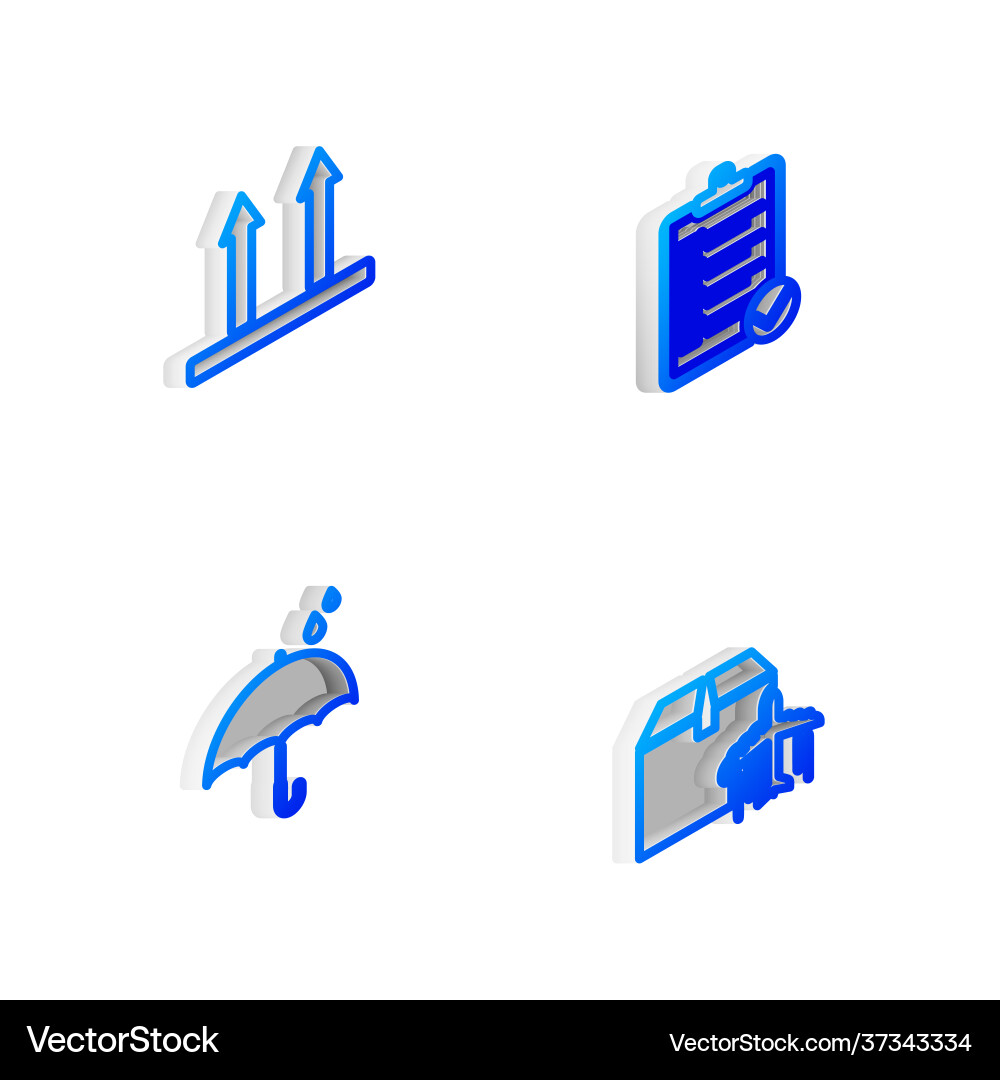 Set isometric line verification delivery list Set isometric line verification delivery list vector image