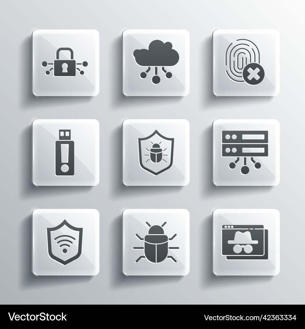 Set system bug browser incognito window server Set system bug browser incognito window server vector image