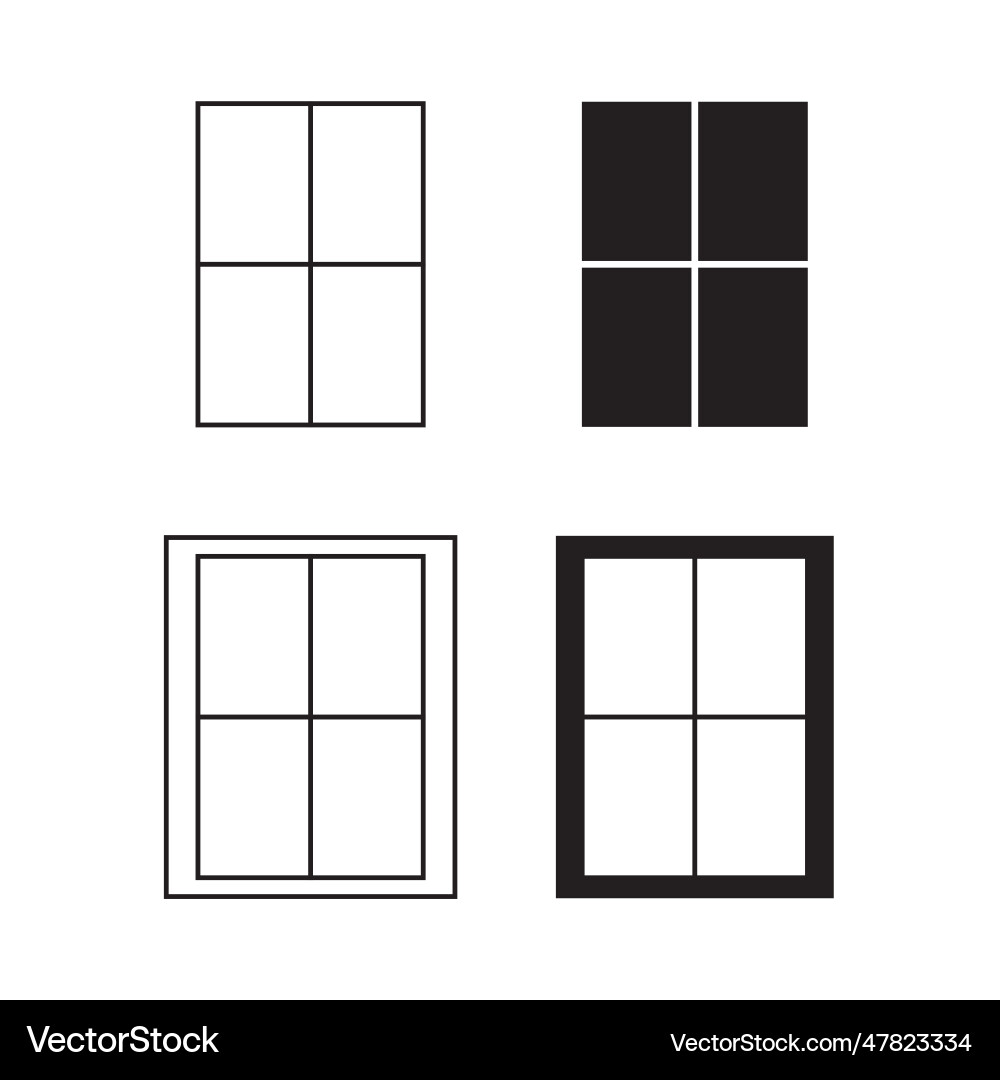 Set von Fenster-Icon-Architektur-Element isoliert Set von Fenster-Icon-Architektur-Element isoliert vektorbild
