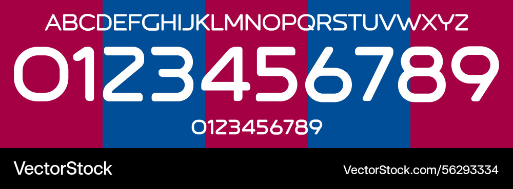 Sleek rounded sans serif alphabet with numeric Sleek rounded sans serif alphabet with numeric vector image