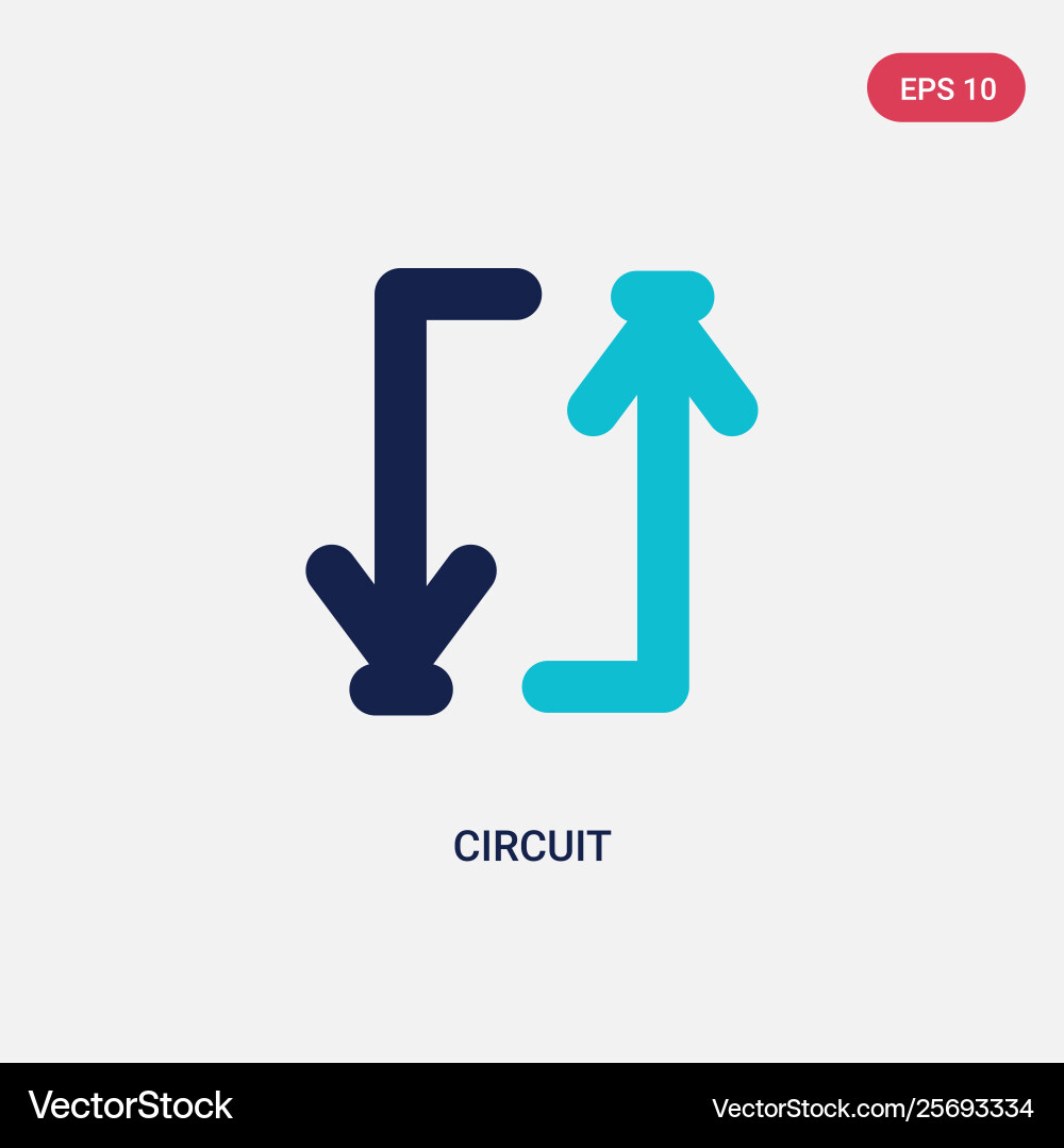 Two color circuit icon from arrows 2 concept Two color circuit icon from arrows 2 concept vector image