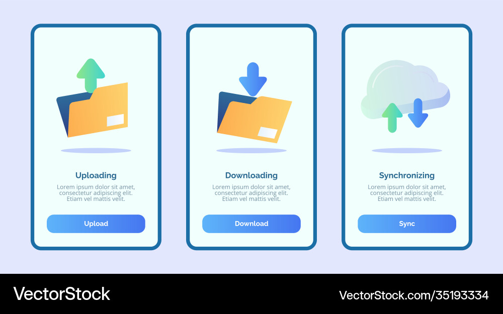 Uploading downloading synchronizing for mobile Uploading downloading synchronizing for mobile vector image