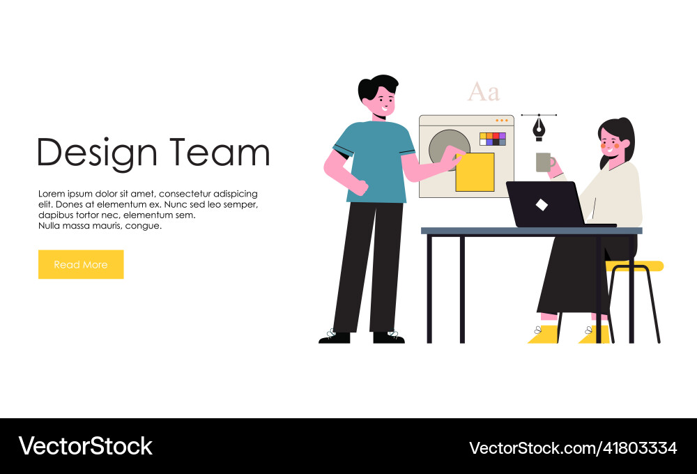 Web design studio or team working Web design studio or team working Vector Image